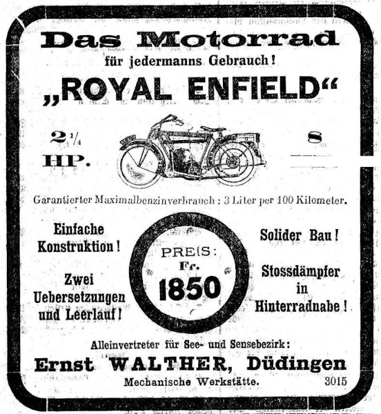 Inserat in den Freiburger Nachrichten vom 08.05.1922