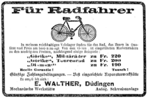 Inserat in den Freiburger Nachrichten vom 31.03.1923