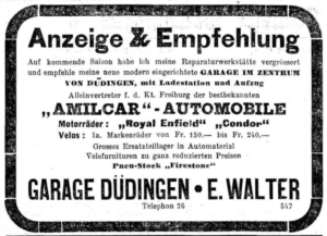 Inserat in den Freiburger Nachrichten vom 28.02.1928